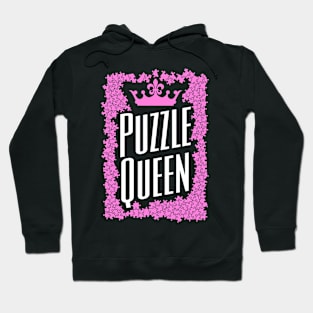 Puzzle Queen Crown Jigsaw Pieces Puzzler Hobbyist Funny Hoodie